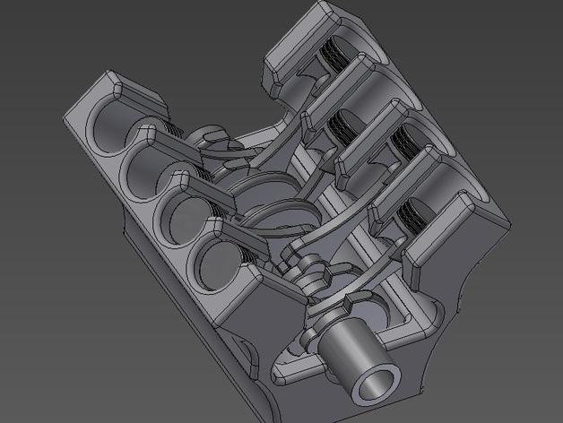 V8发动机3D打印模型