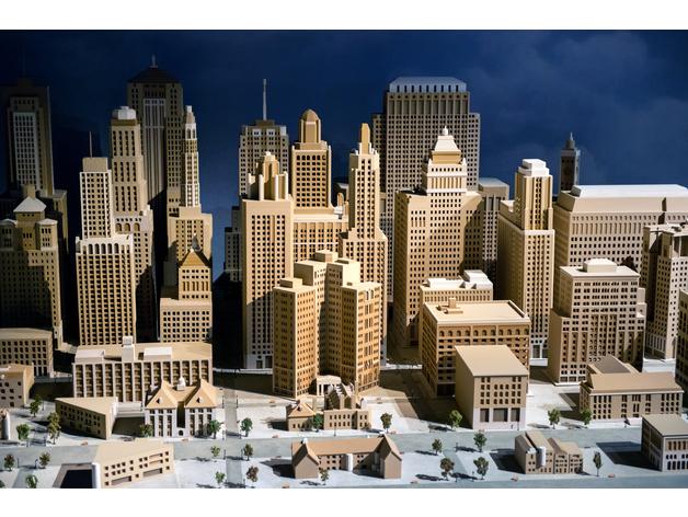 城市建筑3D打印模型