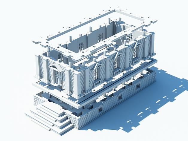 维多利亚式公寓3D打印模型