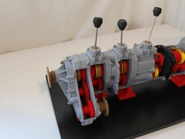 可运行4WD起亚发动机变速箱3D打印模型