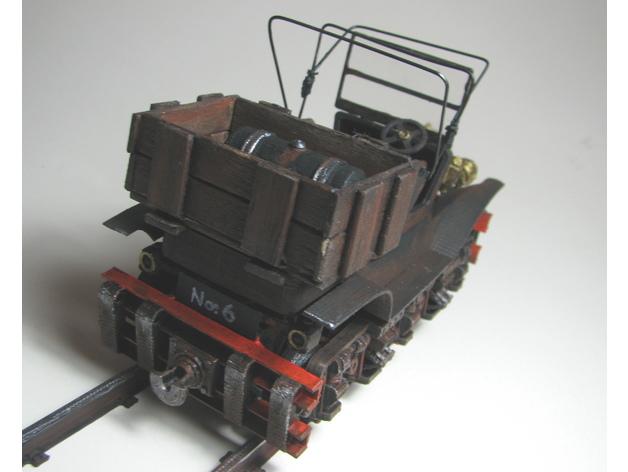 老式火车3D打印模型