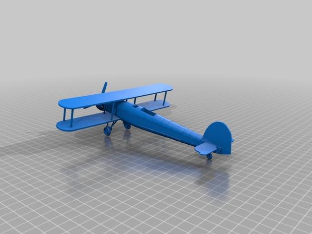 双翼飞机3D打印模型