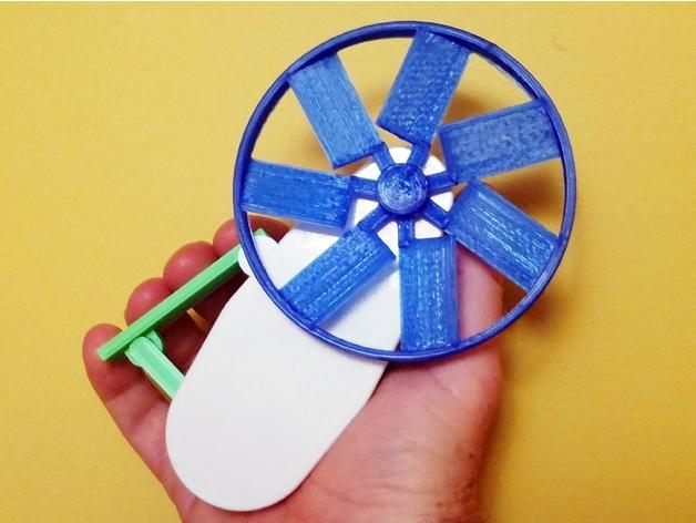 手动风扇3D打印模型