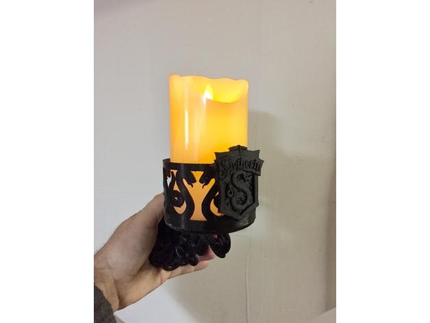 哈利波特斯莱特林LED烛台壁式壁灯——斯莱特林徽章3D打印模型