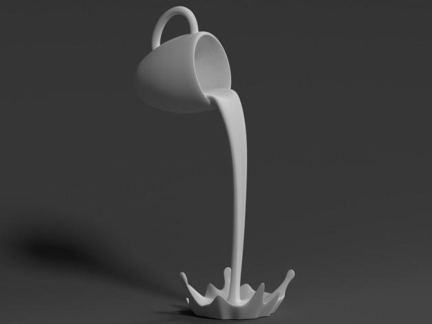 牛奶撒了艺术雕塑3D打印模型