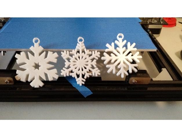 圣诞节雪花装饰3D打印模型