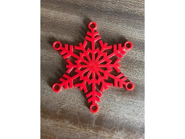 圣诞饰品：麋鹿与雪花3D打印模型