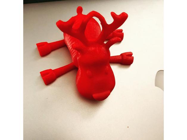 圣诞饰品：麋鹿与雪花3D打印模型