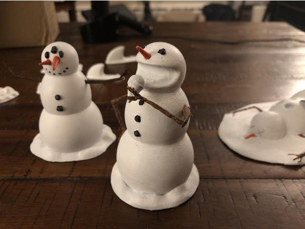 圣诞凯文和霍布斯雪人村3D打印模型