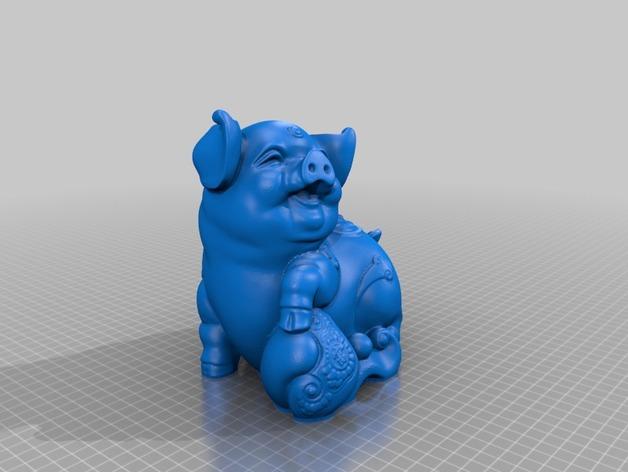 2019猪年存钱罐3D打印模型