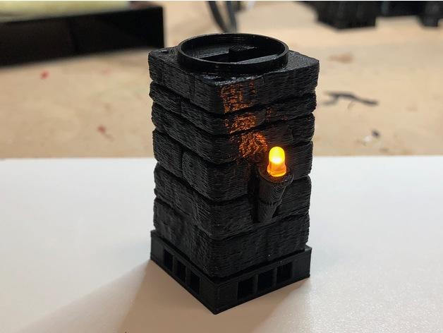 石头LED手电筒带隐藏开关3D打印模型