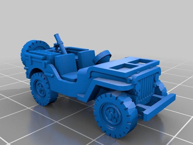 吉普车模型（1:100的比例）3D打印模型