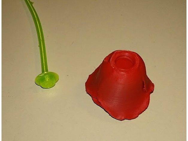 3.8女神节玫瑰花3D打印模型