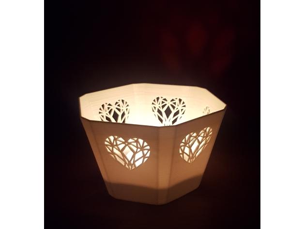 白色情人节心型蜡烛烛台3D打印模型