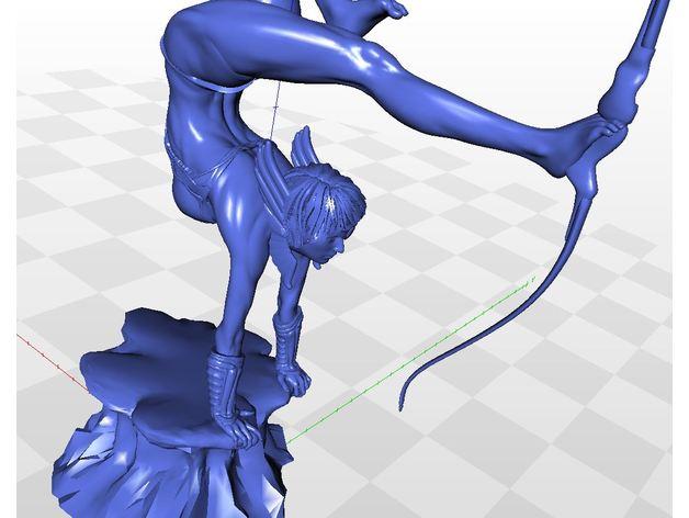 美女弓箭手3D打印模型