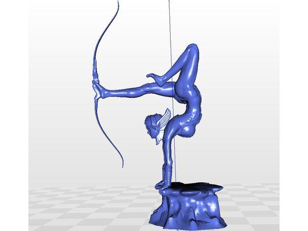 美女弓箭手3D打印模型