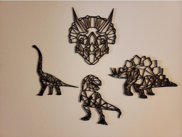 2D恐龙版画3D打印模型