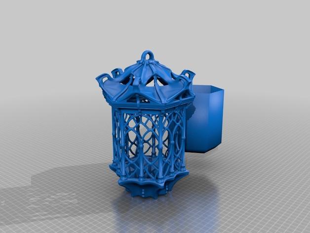 镂空哥特灯笼3D打印模型