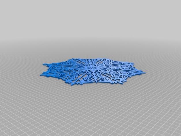 镂空雪花3D打印模型