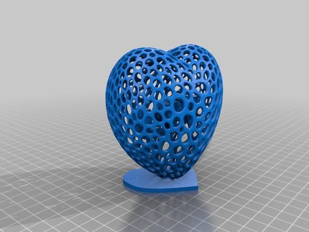 镂空的心3D打印模型