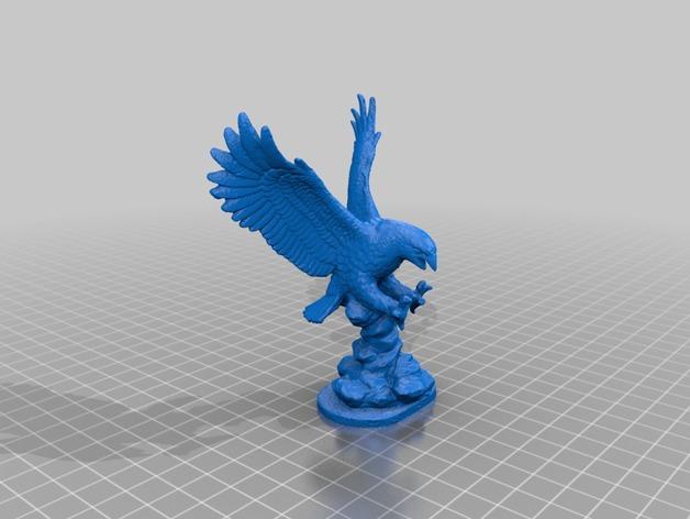 捕食中的老鹰3D打印模型