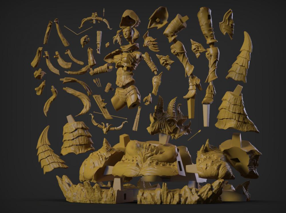 恶魔猎人&阿兹莫丹3D打印模型