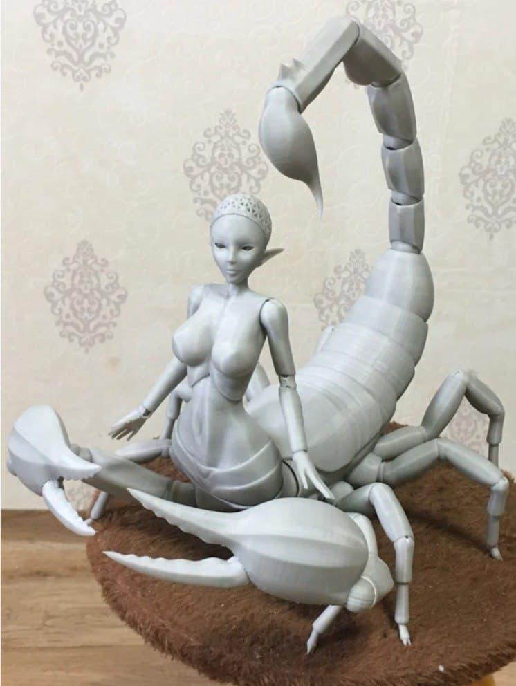 杂交怪物蝎子女3D打印模型