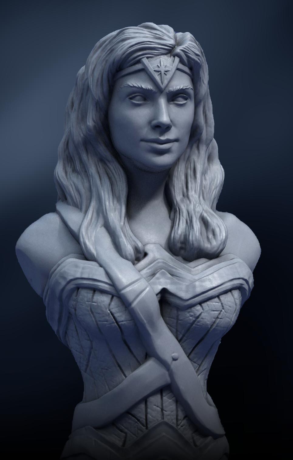 神奇女侠胸像3D打印模型