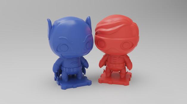 蝙蝠侠和罗宾Q版3D打印模型