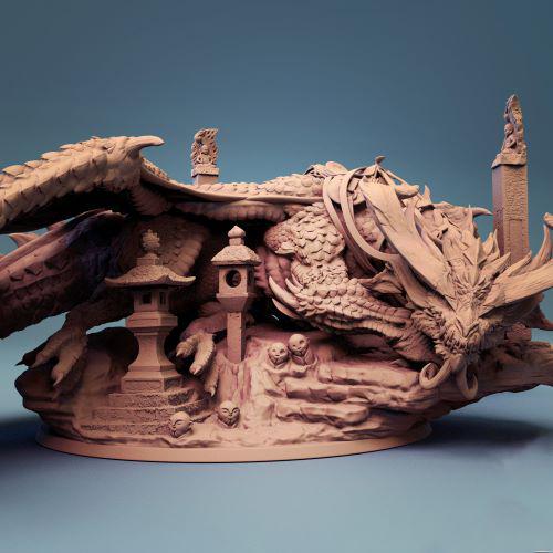 沉睡的巨龙3D打印模型