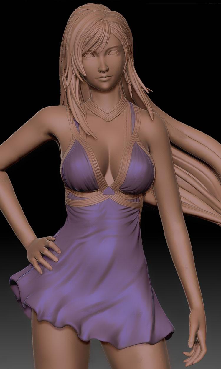 最终幻想 礼服蒂法3D打印模型