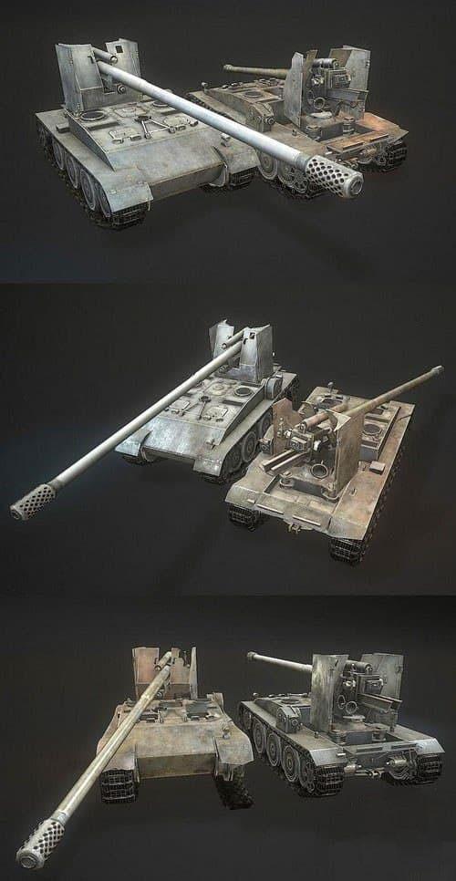 蟋蟀15自行反坦克炮3D打印模型