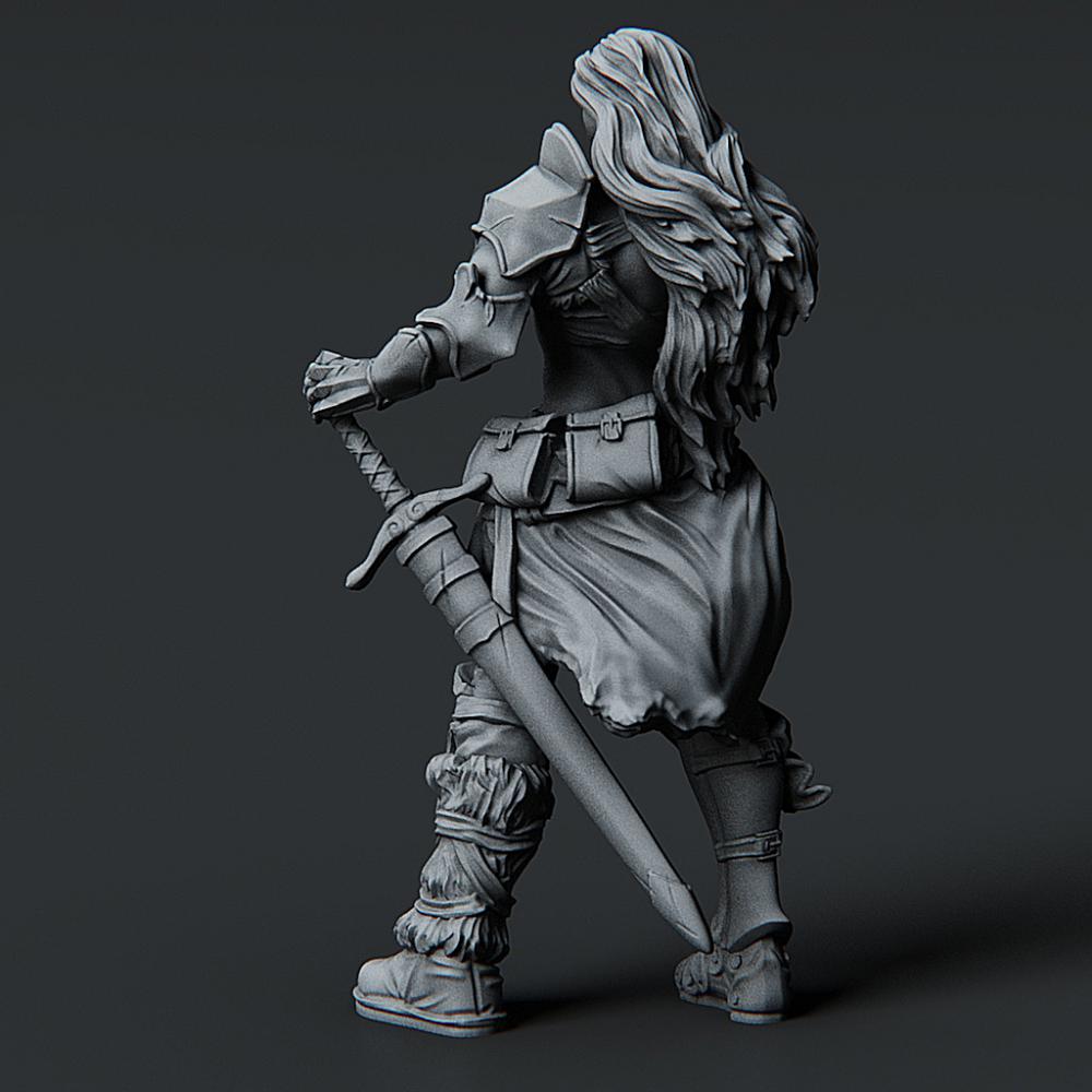 女猎手站立形象 中世纪3D打印模型