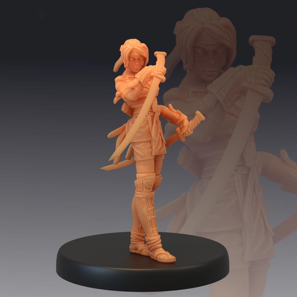 中国神话西游记-女剑士3D打印模型