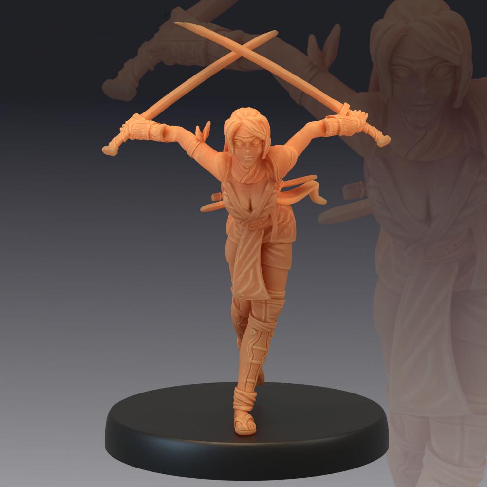 中国神话西游记-女剑士3D打印模型