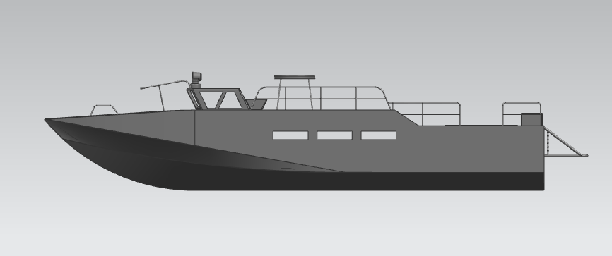 武装巡逻船3D打印模型