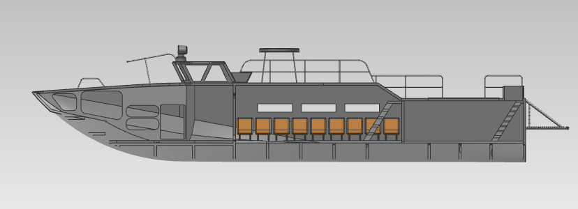 武装巡逻船3D打印模型