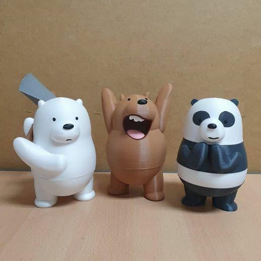 《咱们裸熊》 灰熊 白熊 熊猫3D打印模型
