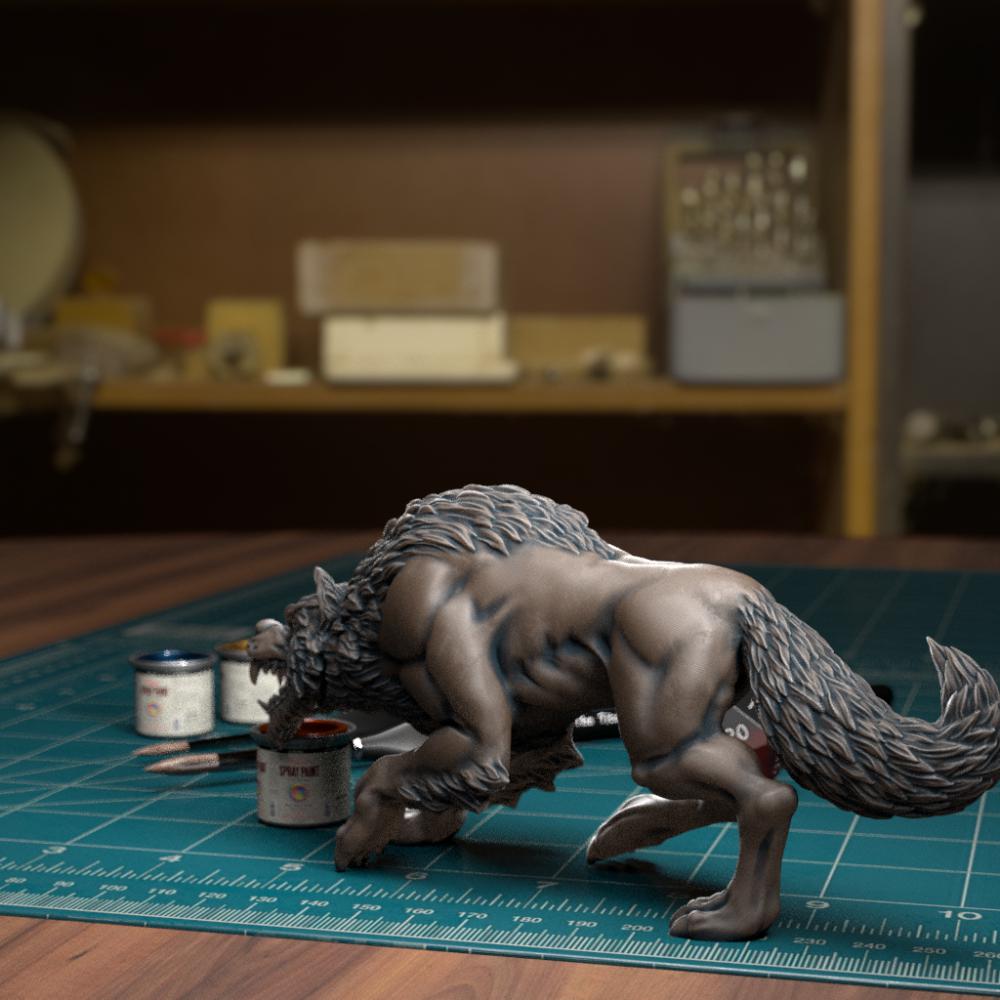 行走的狼3D打印模型
