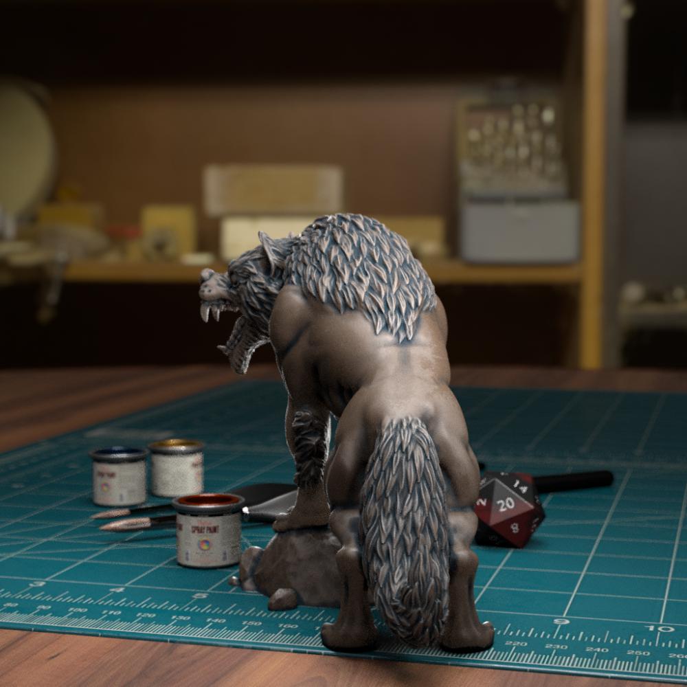 眺望的狼3D打印模型