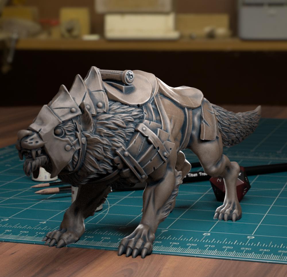 穿盔甲的狼3D打印模型