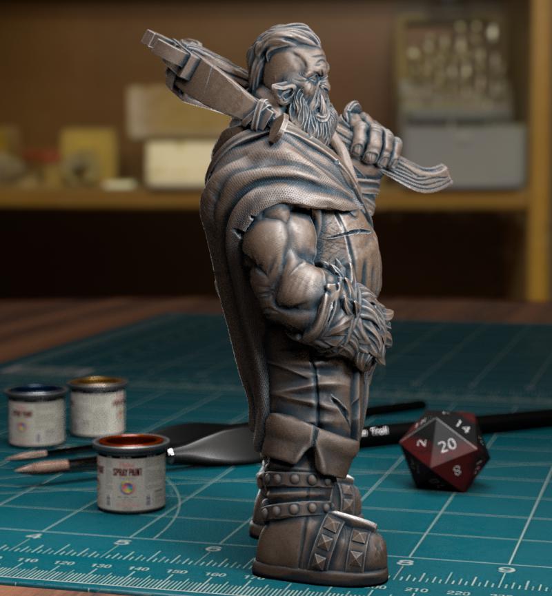 拿着弓弩的兽人战士3D打印模型
