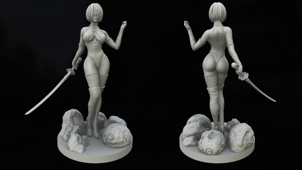 尼尔纪元 2B小姐性感版3D打印模型