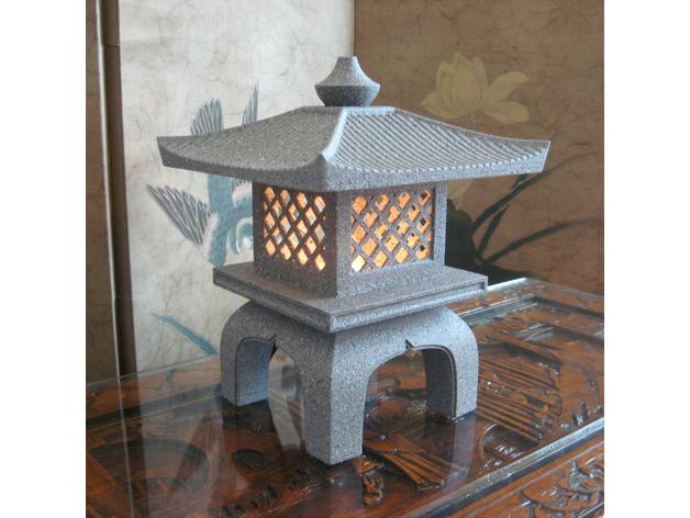 中式复古花园灯3D打印模型