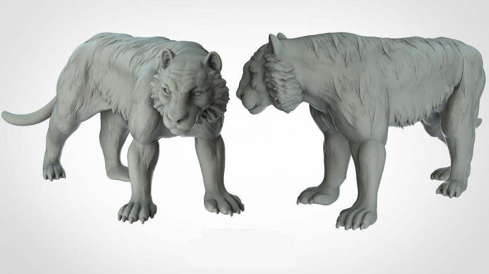 动物系列 老虎3D打印模型