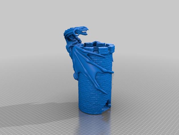 龙 笔筒3D打印模型