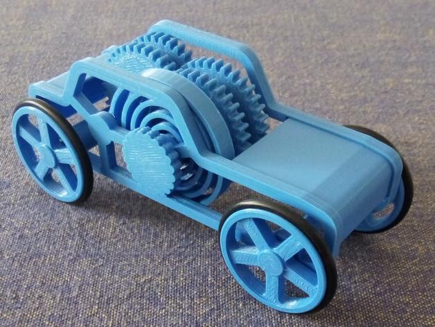 发条汽车玩具3D打印模型