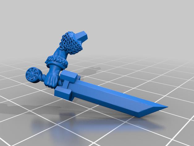 手持剑盾的战士3D打印模型