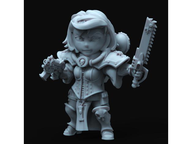 Q版战斗修女3D打印模型
