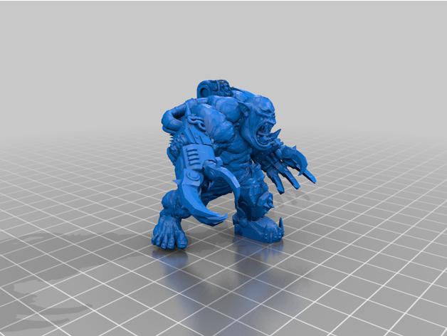 战锤40k佩戴动力爪的兽人战士3D打印模型